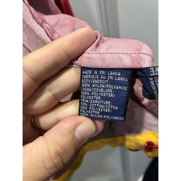 Vintage Tommy Hilfiger Red Sailing Jacket XL Flag Spellout Nylon Windbreaker - Picture 11 of 14